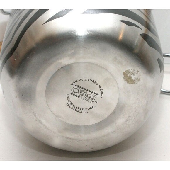 Oggi 18/0 Ice Bucket With Lid Nice Pre Owned Zebra Type Stripes Double Handles - Picture 6 of 7